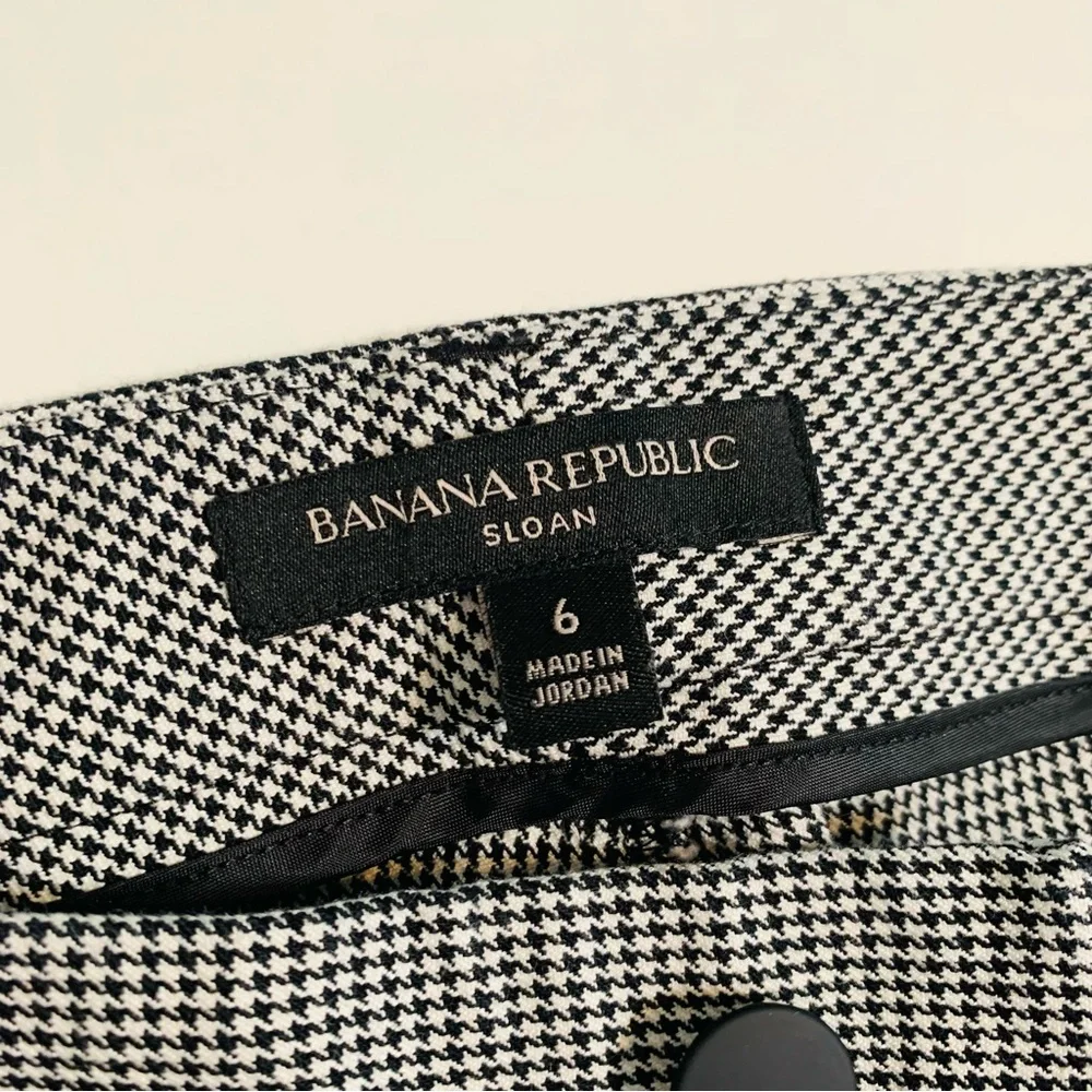 Banana Republic Women’s Houndstooth Sloan Pants Size 6 Black and White